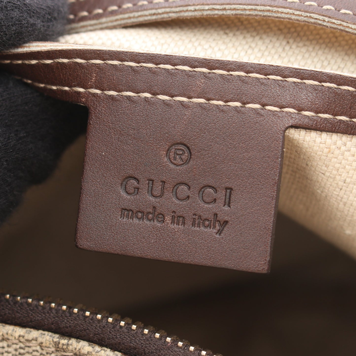 GGスプリーム ショルダーバッグ PVC レザー グレーベージュ ダークブラウン グッチ バッグ GUCCI