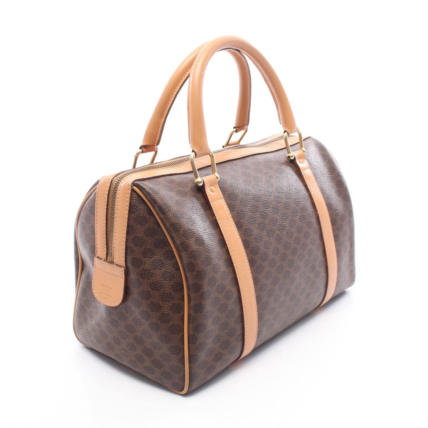 マカダム ミニボストンバッグ PVC レザー ブラウン ダークブラウン セリーヌ バッグ CELINE