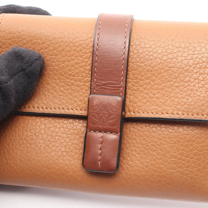 バーティカル ウォレット スモール 三つ折り財布 レザー ブラウン ロエベ 財布・小物 LOEWE