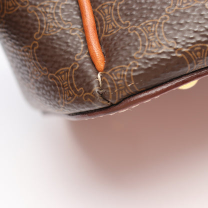 マカダム ハンドバッグ PVC レザー ダークブラウン ブラウン セリーヌ バッグ CELINE