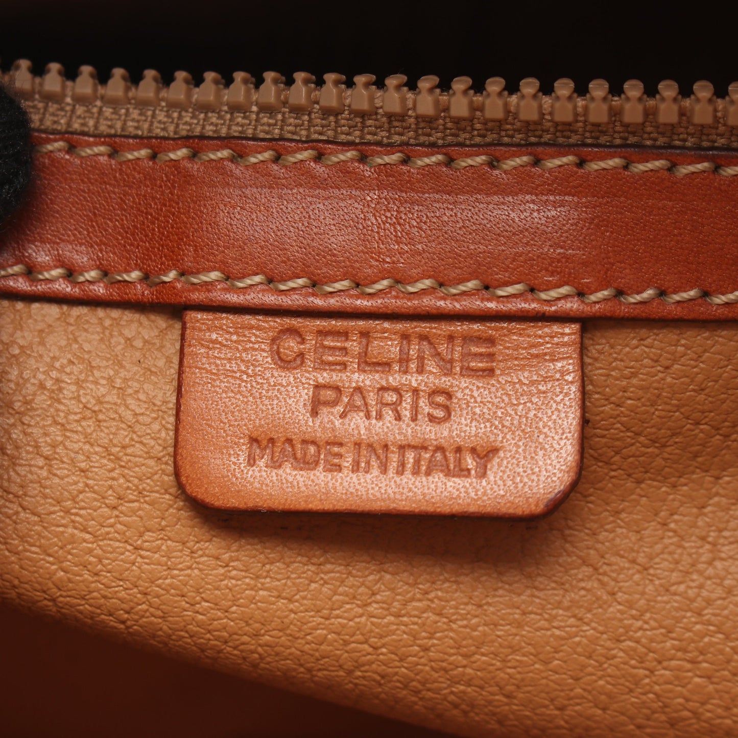 マカダム ハンドバッグ PVC レザー ダークブラウン ブラウン セリーヌ バッグ CELINE