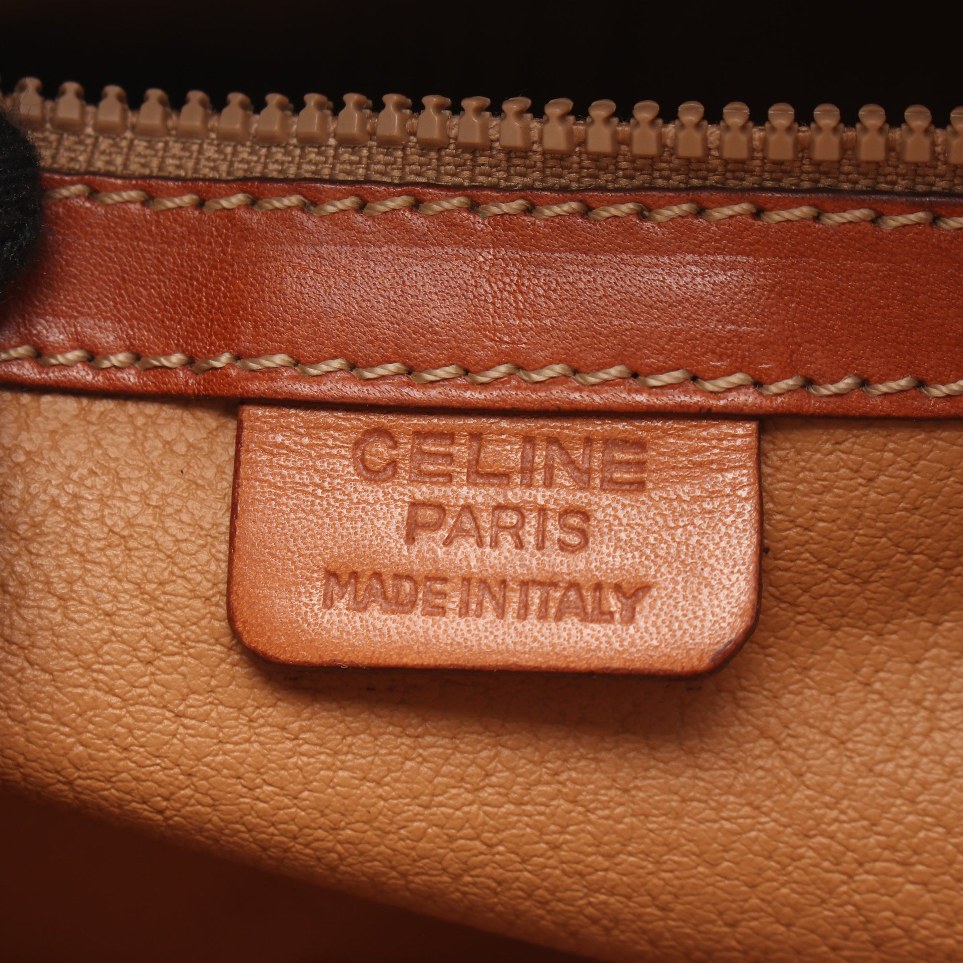 マカダム ハンドバッグ PVC レザー ダークブラウン ブラウン セリーヌ バッグ CELINE