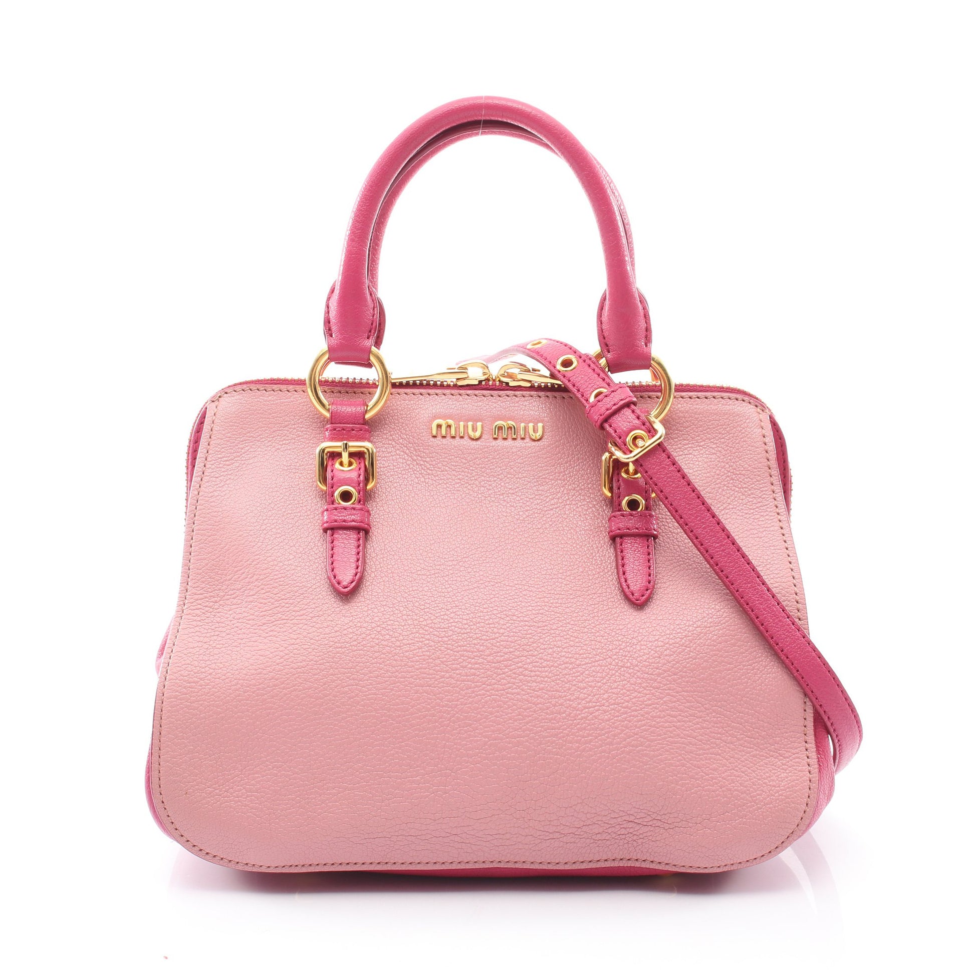 MADRAS マドラス 2WAY ハンドバッグ レザー ピンク ミュウミュウ バッグ miu miu