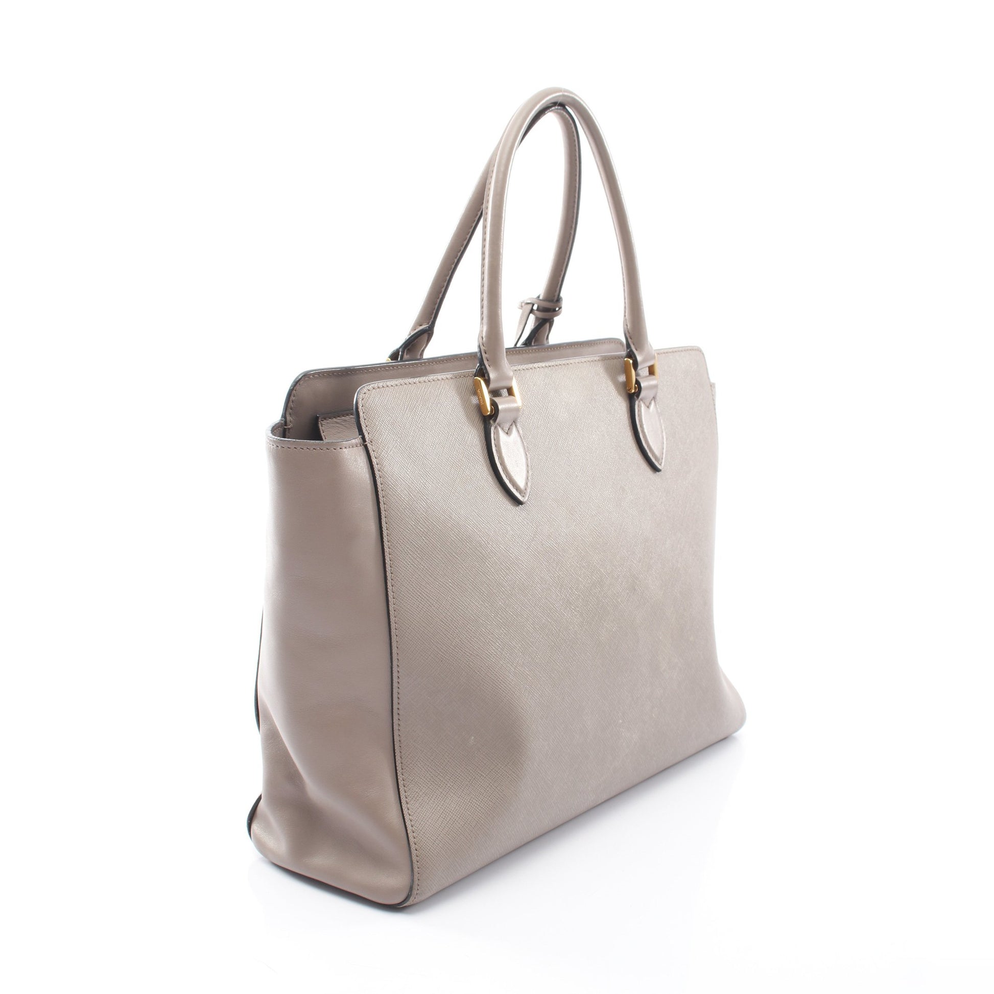2WAY ハンドバッグ サフィアーノレザー レザー グレーベージュ プラダ バッグ PRADA