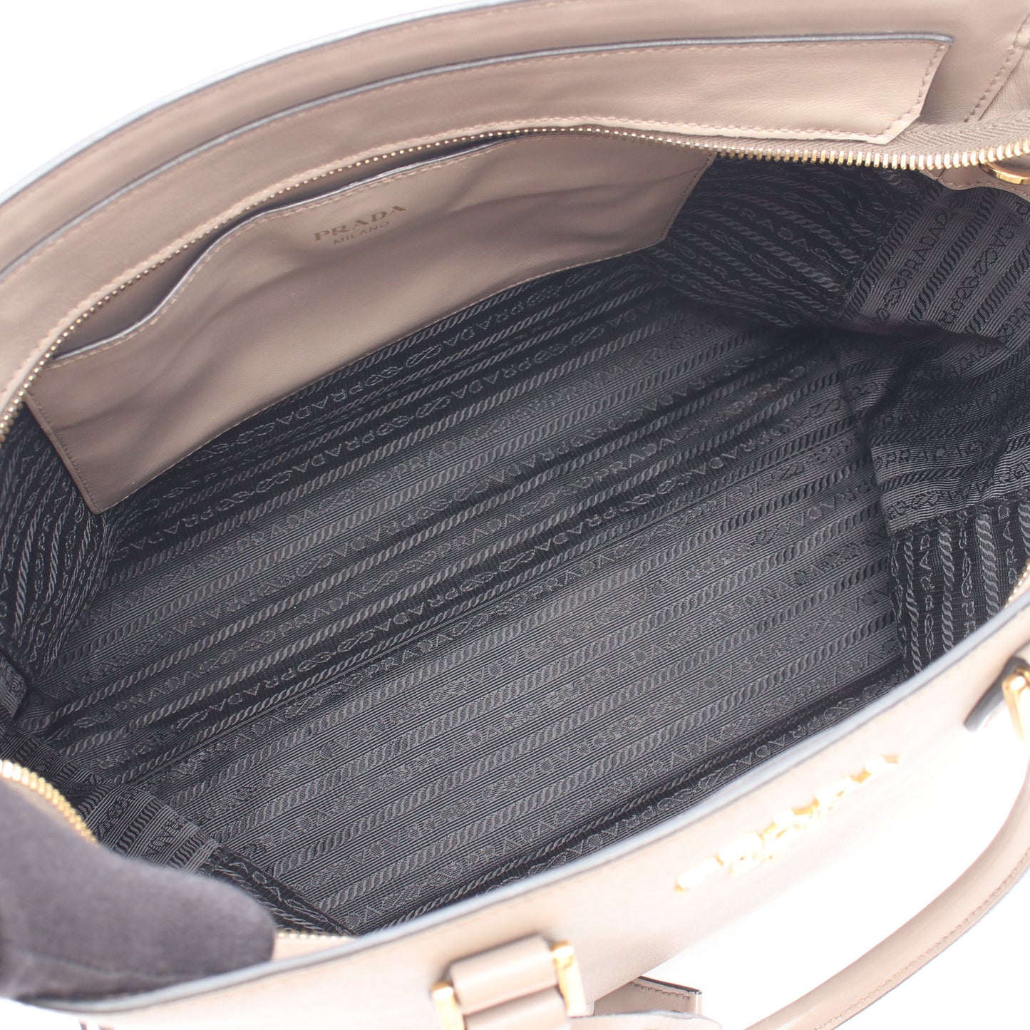 2WAY ハンドバッグ サフィアーノレザー レザー グレーベージュ プラダ バッグ PRADA