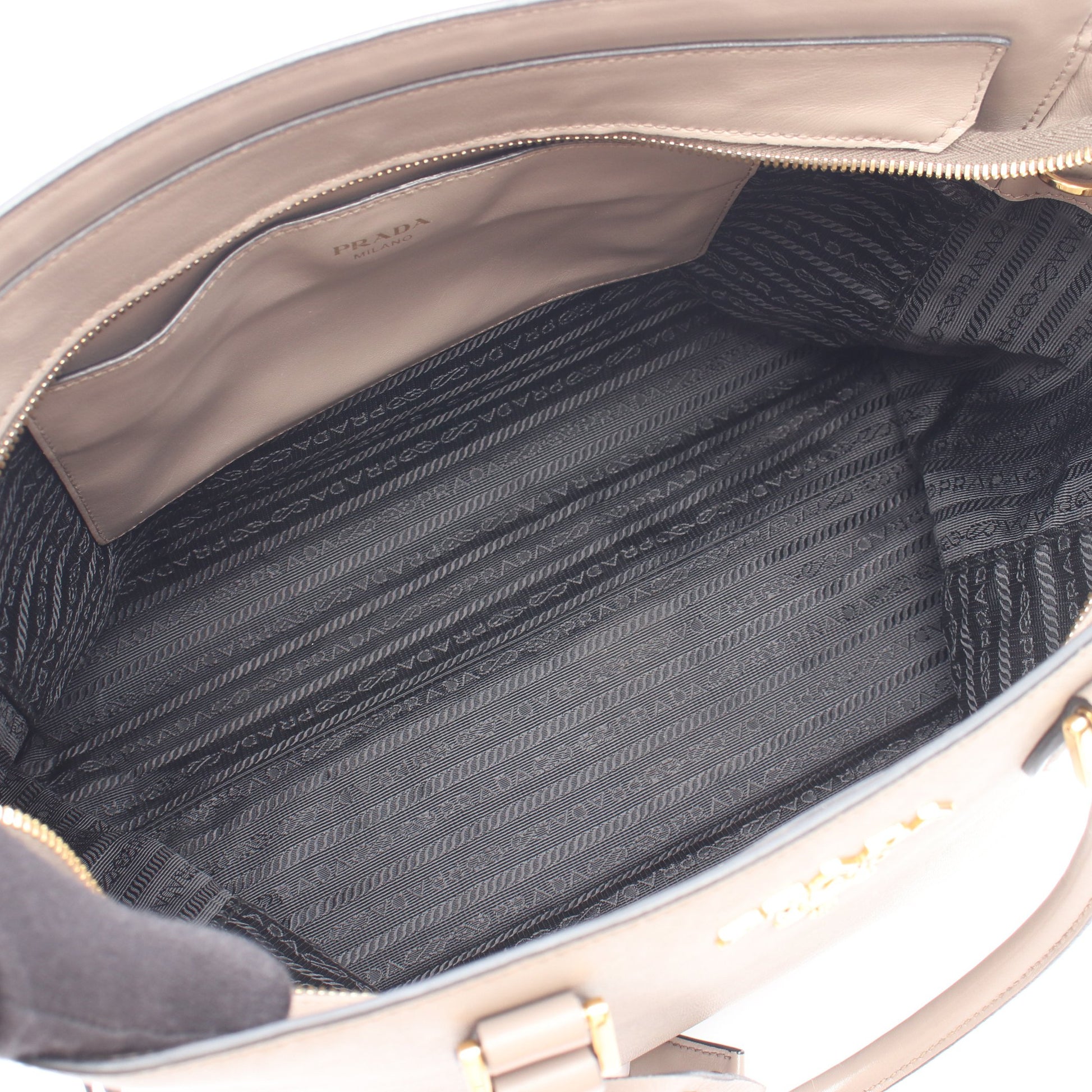 2WAY ハンドバッグ サフィアーノレザー レザー グレーベージュ プラダ バッグ PRADA