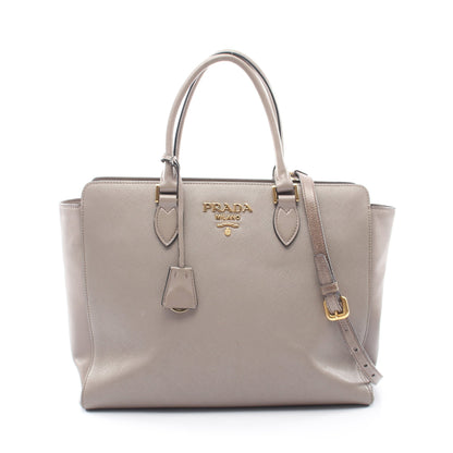 2WAY ハンドバッグ サフィアーノレザー レザー グレーベージュ プラダ バッグ PRADA