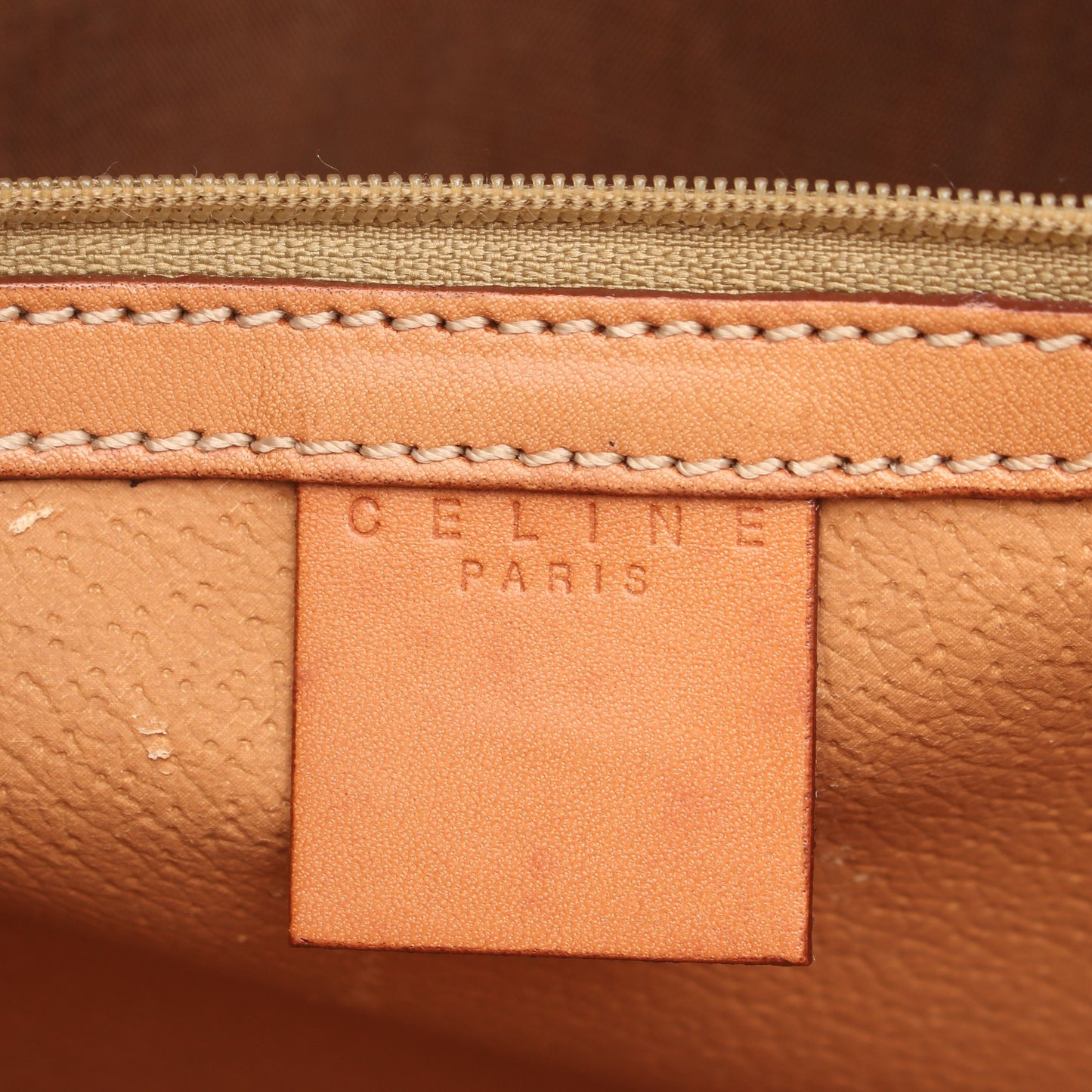 マカダム ハンドバッグ コーティングキャンバス ダークブラウン ブラウン セリーヌ バッグ CELINE