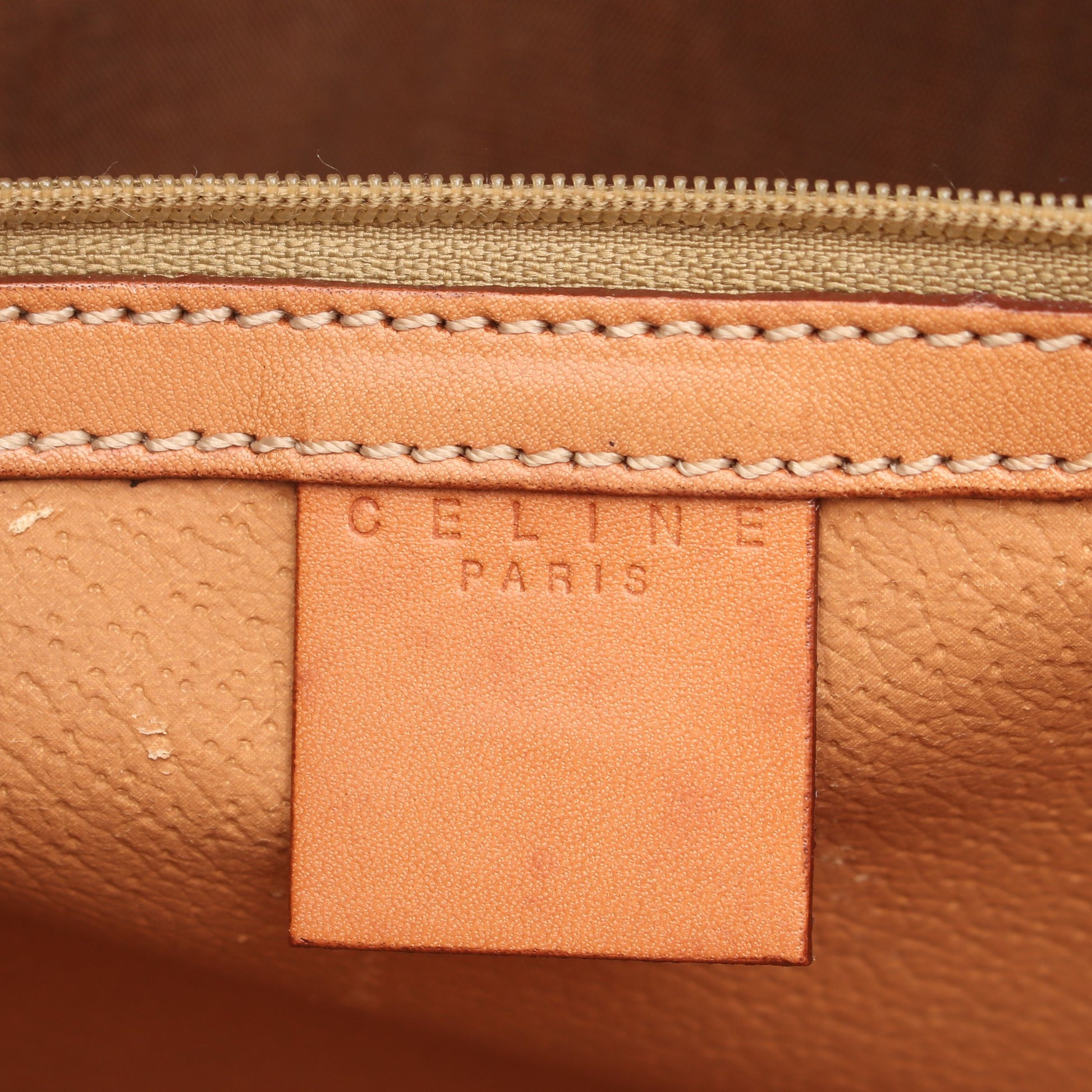マカダム ハンドバッグ コーティングキャンバス ダークブラウン ブラウン セリーヌ バッグ CELINE