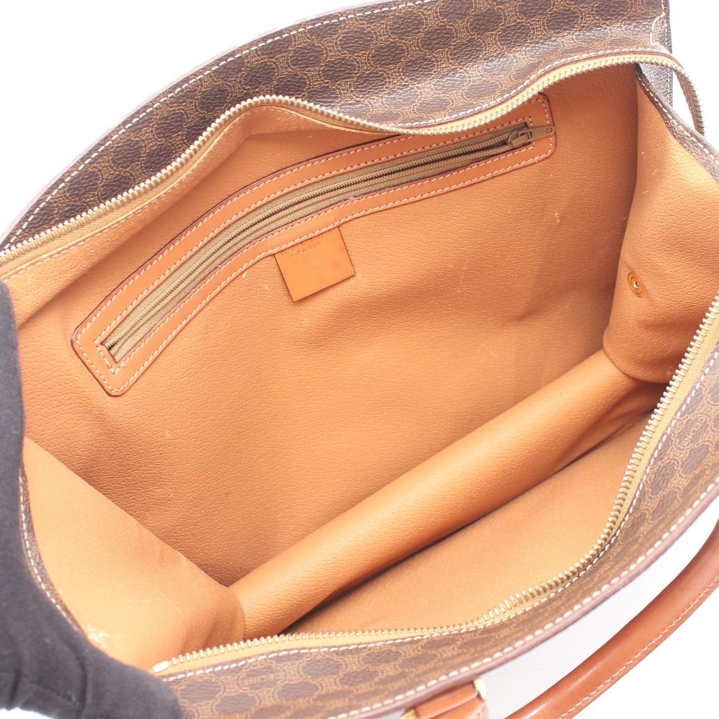 マカダム ハンドバッグ コーティングキャンバス ダークブラウン ブラウン セリーヌ バッグ CELINE