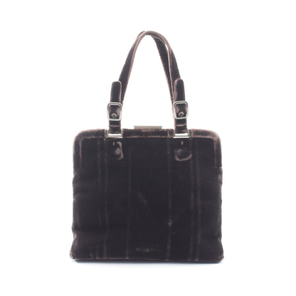 VELLUTO FIBBIE ハンドバッグ ベロア ダークブラウン プラダ バッグ PRADA