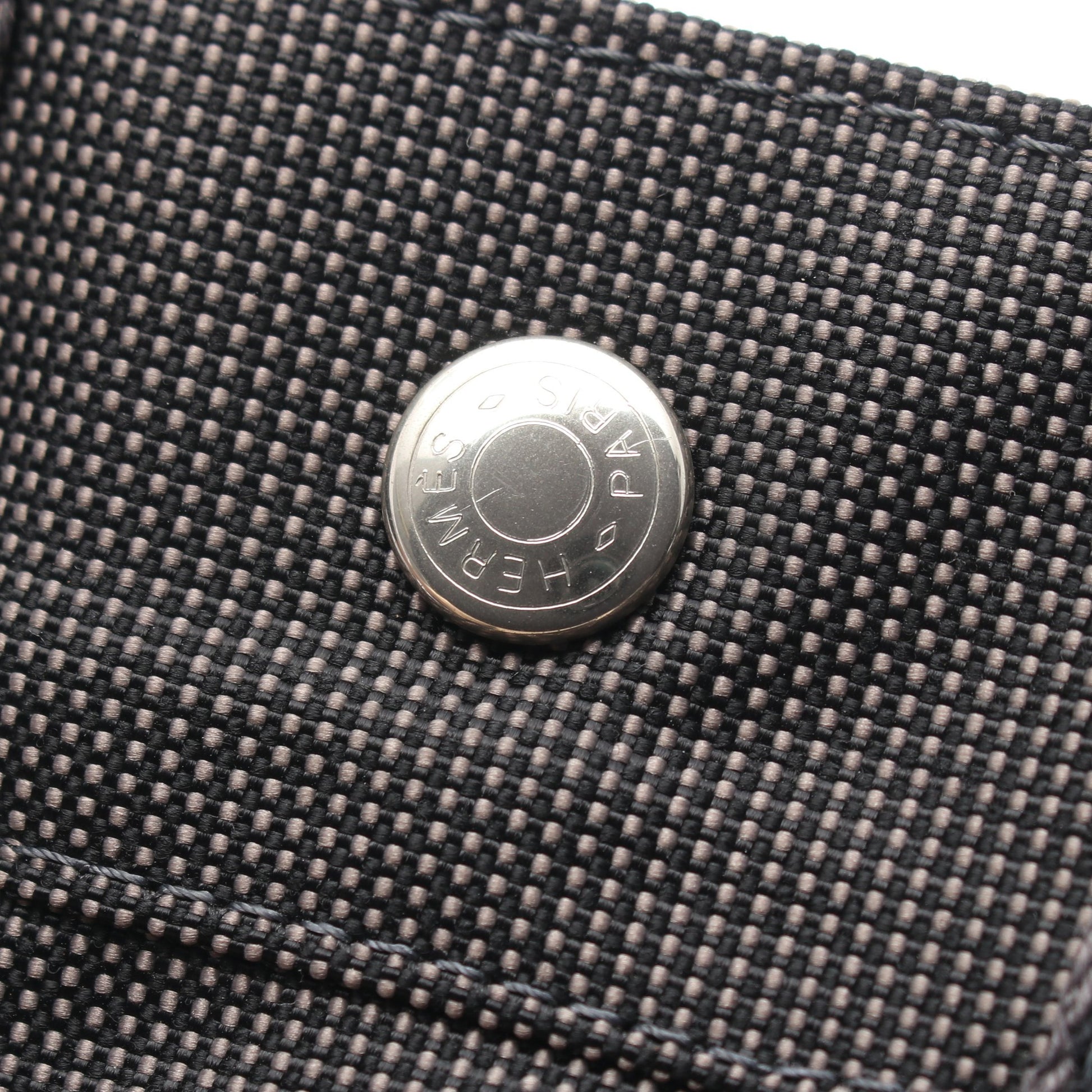 エールラインPM ハンドバッグ トートバッグ ナイロンキャンバス ダークグレー シルバー金具 エルメス バッグ HERMES