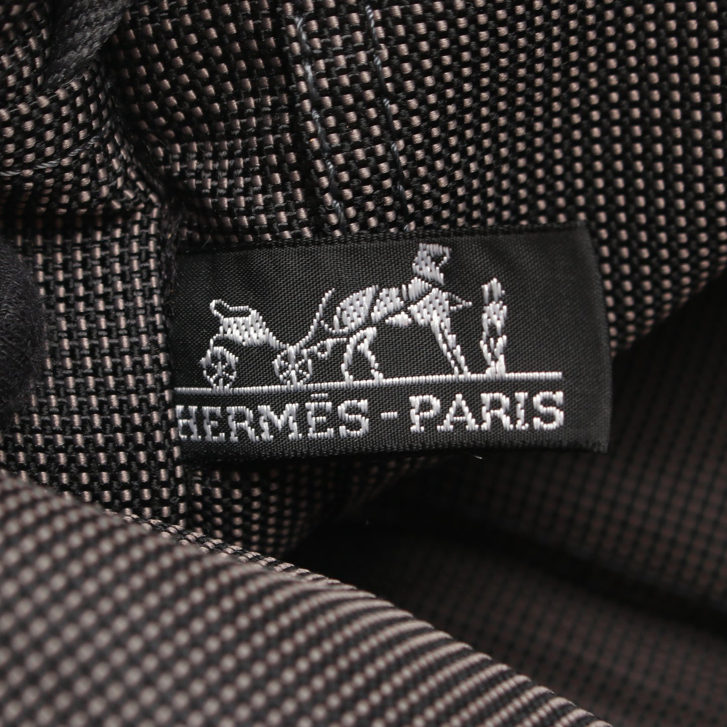 エールラインPM ハンドバッグ トートバッグ ナイロンキャンバス ダークグレー シルバー金具 エルメス バッグ HERMES