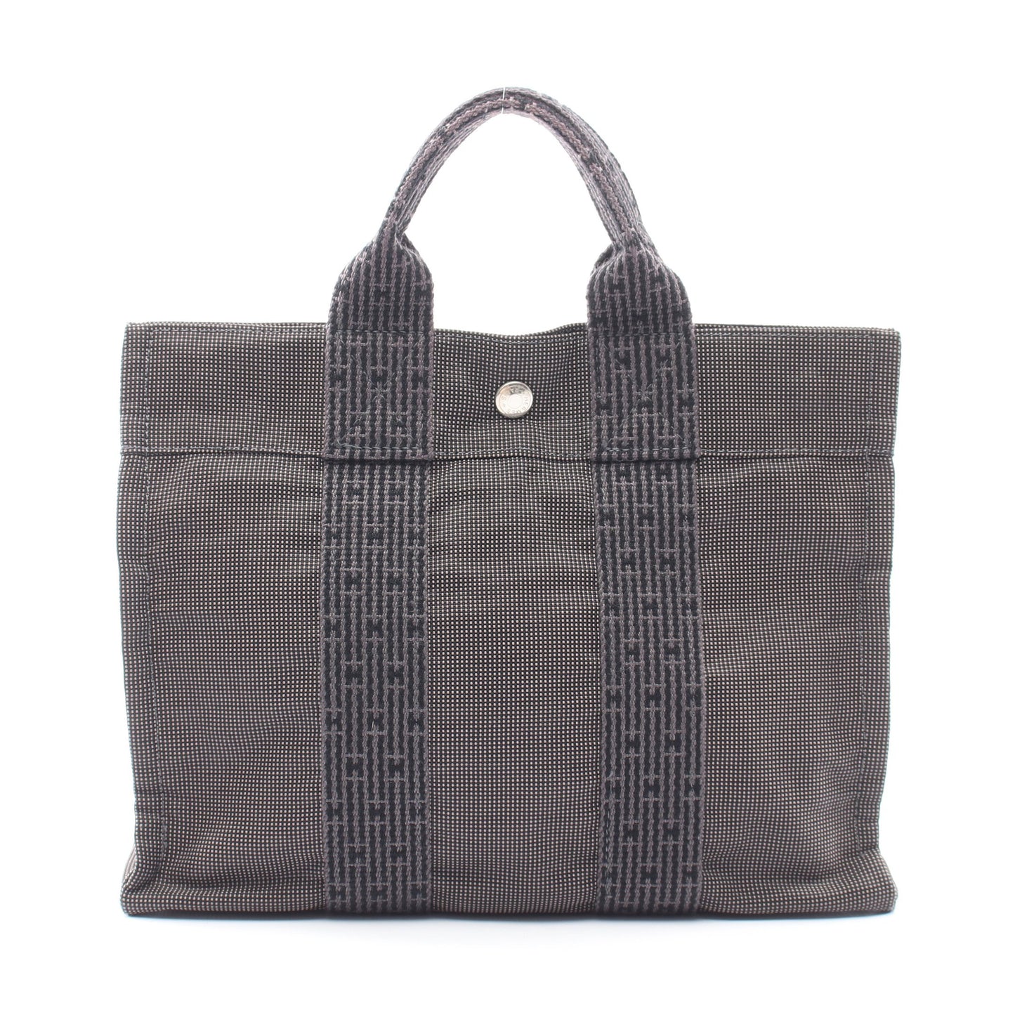 エールラインPM ハンドバッグ トートバッグ ナイロンキャンバス ダークグレー シルバー金具 エルメス バッグ HERMES