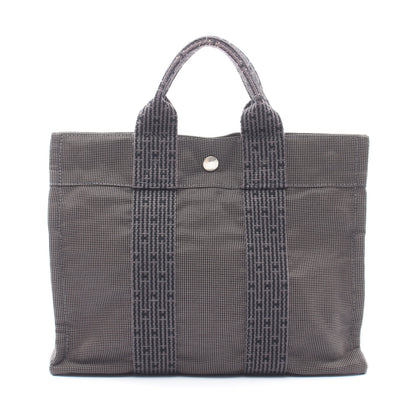 エールラインPM ハンドバッグ トートバッグ ナイロンキャンバス ダークグレー シルバー金具 エルメス バッグ HERMES