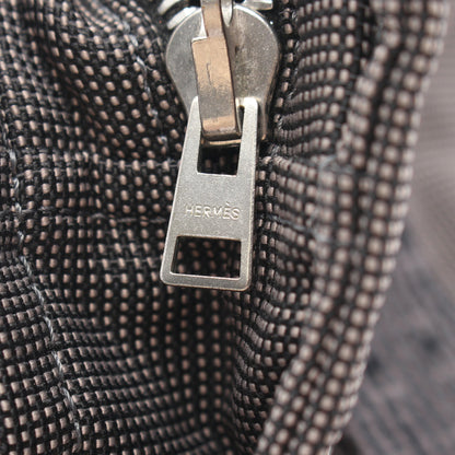 エールラインPM ハンドバッグ トートバッグ ナイロンキャンバス ダークグレー シルバー金具 エルメス バッグ HERMES