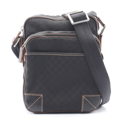 マカダム ショルダーバッグ キャンバス レザー ブラック セリーヌ バッグ CELINE