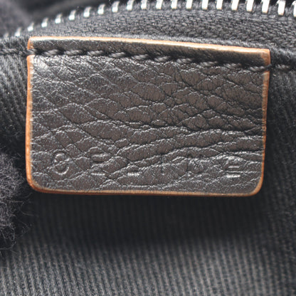 マカダム ショルダーバッグ キャンバス レザー ブラック セリーヌ バッグ CELINE