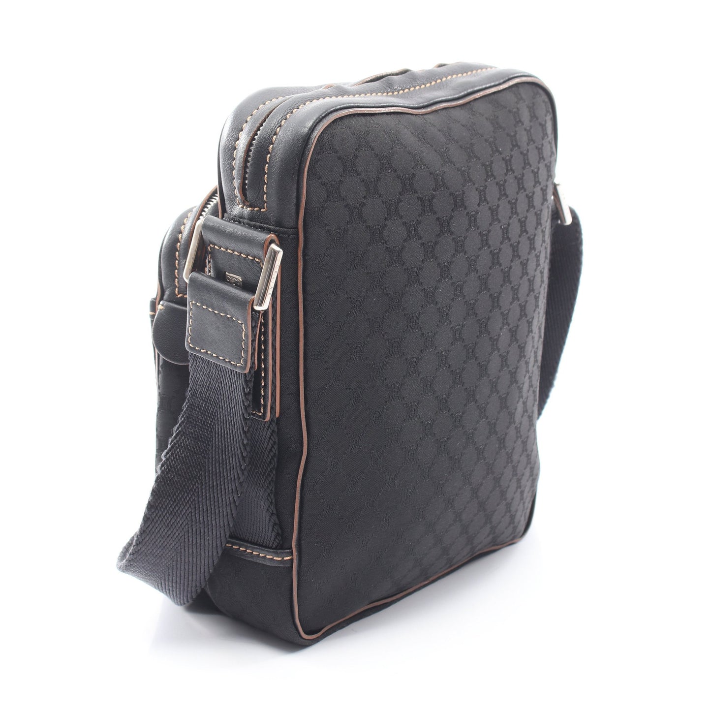 マカダム ショルダーバッグ キャンバス レザー ブラック セリーヌ バッグ CELINE