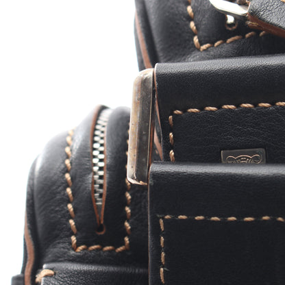 マカダム ショルダーバッグ キャンバス レザー ブラック セリーヌ バッグ CELINE