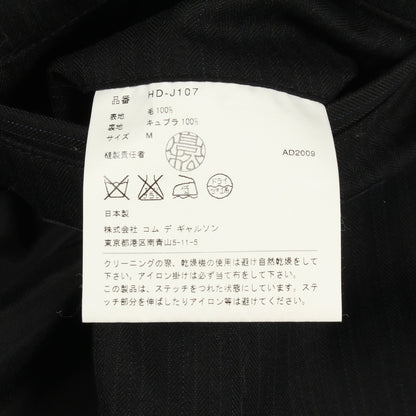 ストライプ テーラードジャケット ウール ブラック コムデギャルソンオム