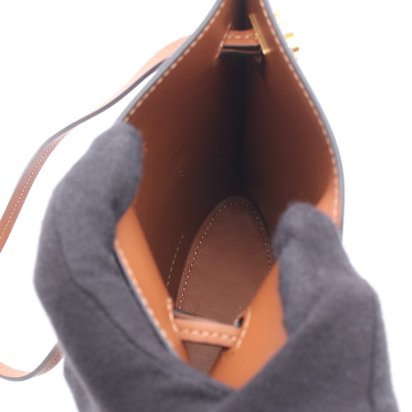 ダイスポケット ショルダーバッグ レザー ブラウン ロエベ