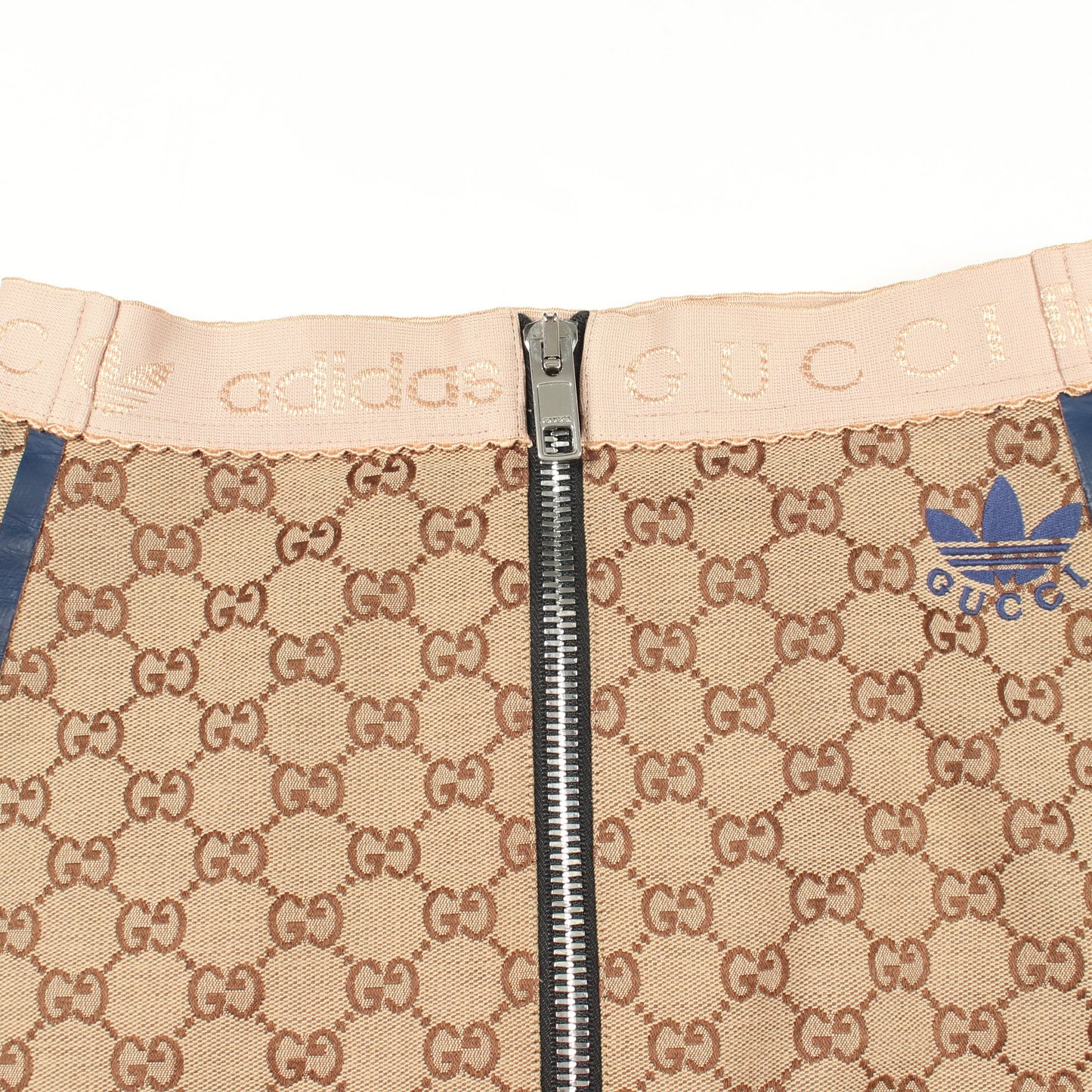 GUCCI × adidas GGキャンバス スカート コットン ベージュ ネイビー グッチ