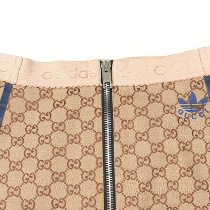GUCCI × adidas GGキャンバス スカート コットン ベージュ ネイビー グッチ