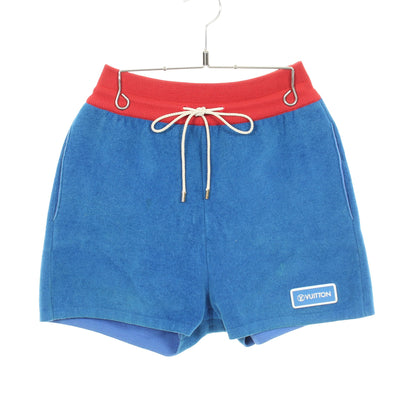 ロゴ パンツ ウール コットン シルク ブルー レッド ルイヴィトン