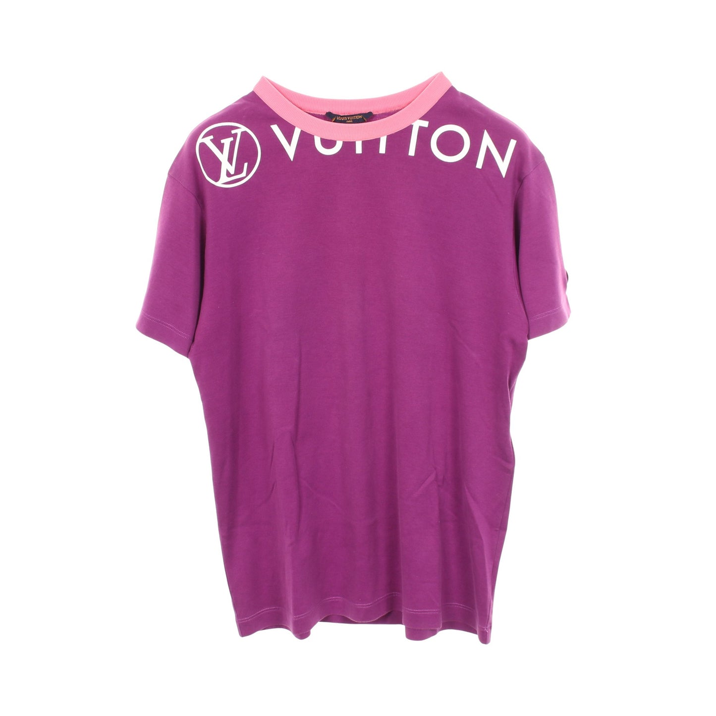 ロゴ プリント 半袖Tシャツ コットン パープル ピンク ルイヴィトン