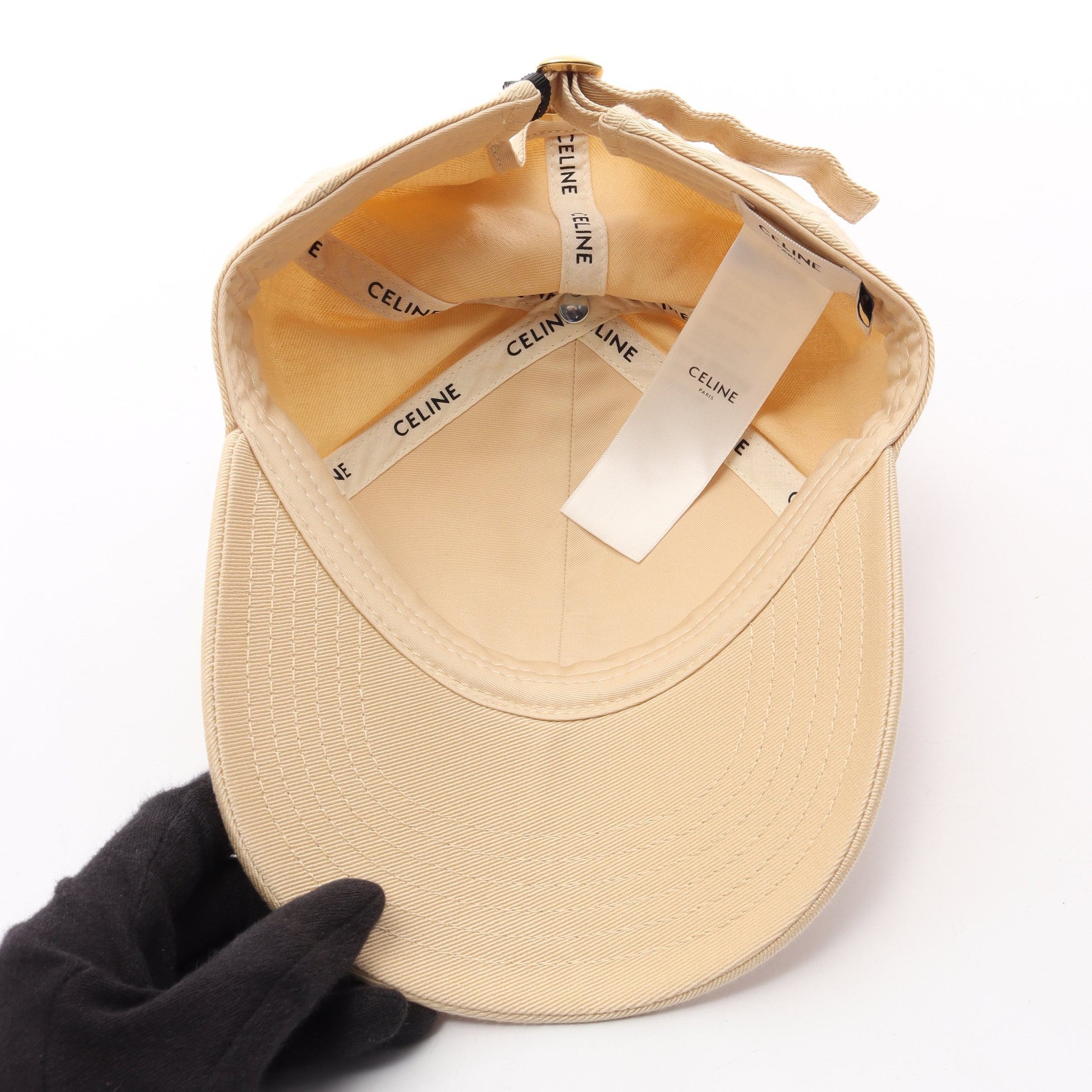 トリオンフ ベースボールキャップ 帽子 コットン ベージュ セリーヌ 財布・小物 CELINE
