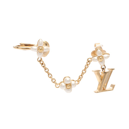 LV フローラグラム 右耳用 ピアス イヤーカフ GP フェイクパール ゴールド オフホワイト ルイヴィトン アクセサリー LOUIS VUITTON