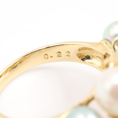 パール ダイヤ リング リング 指輪 K18YG パール ダイヤモンド イエローゴールド ホワイト クリア タサキ アクセサリー TASAKI