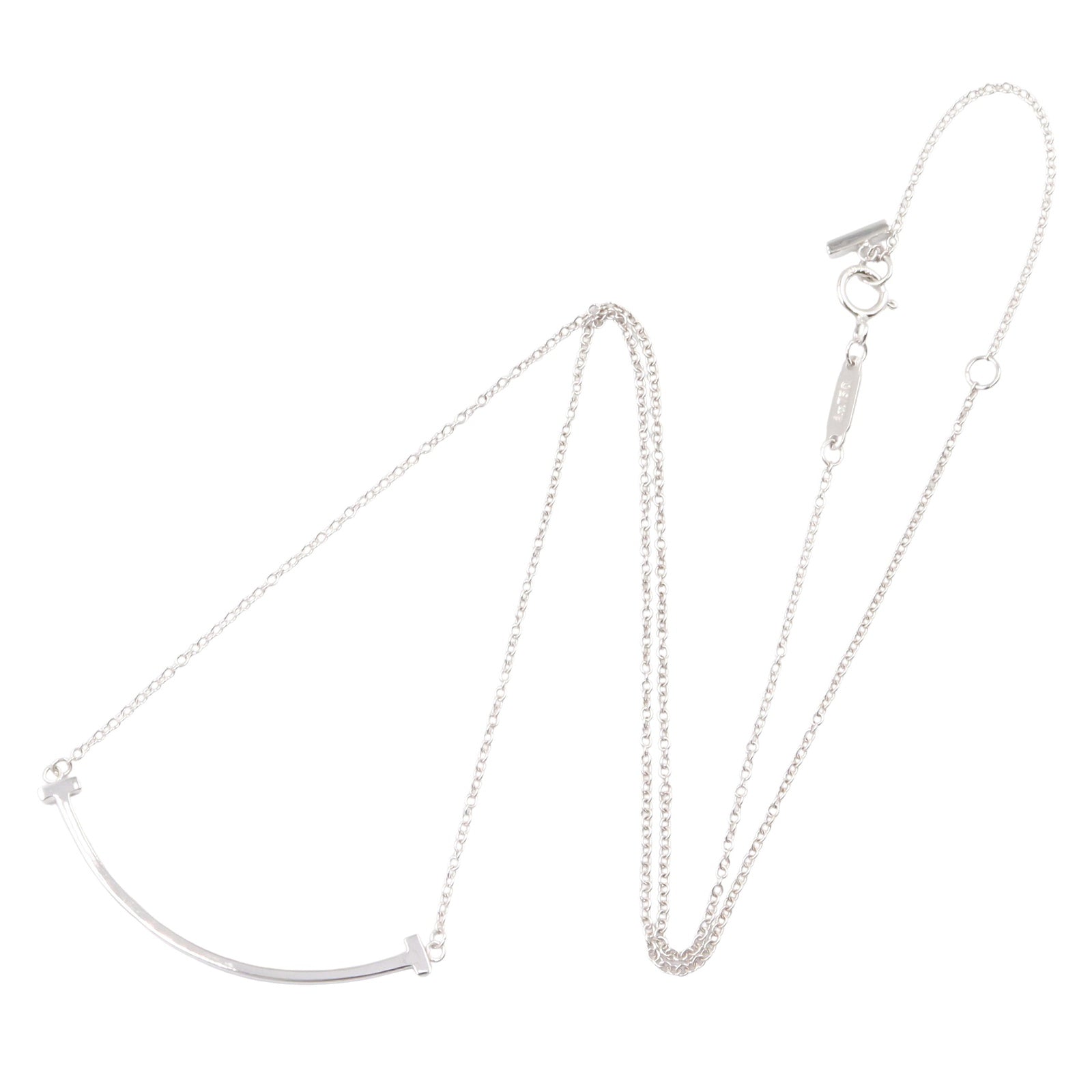 Tスマイルスモール ネックレス ネックレス K18WG ホワイトゴールド ティファニー アクセサリー TIFFANY & Co.