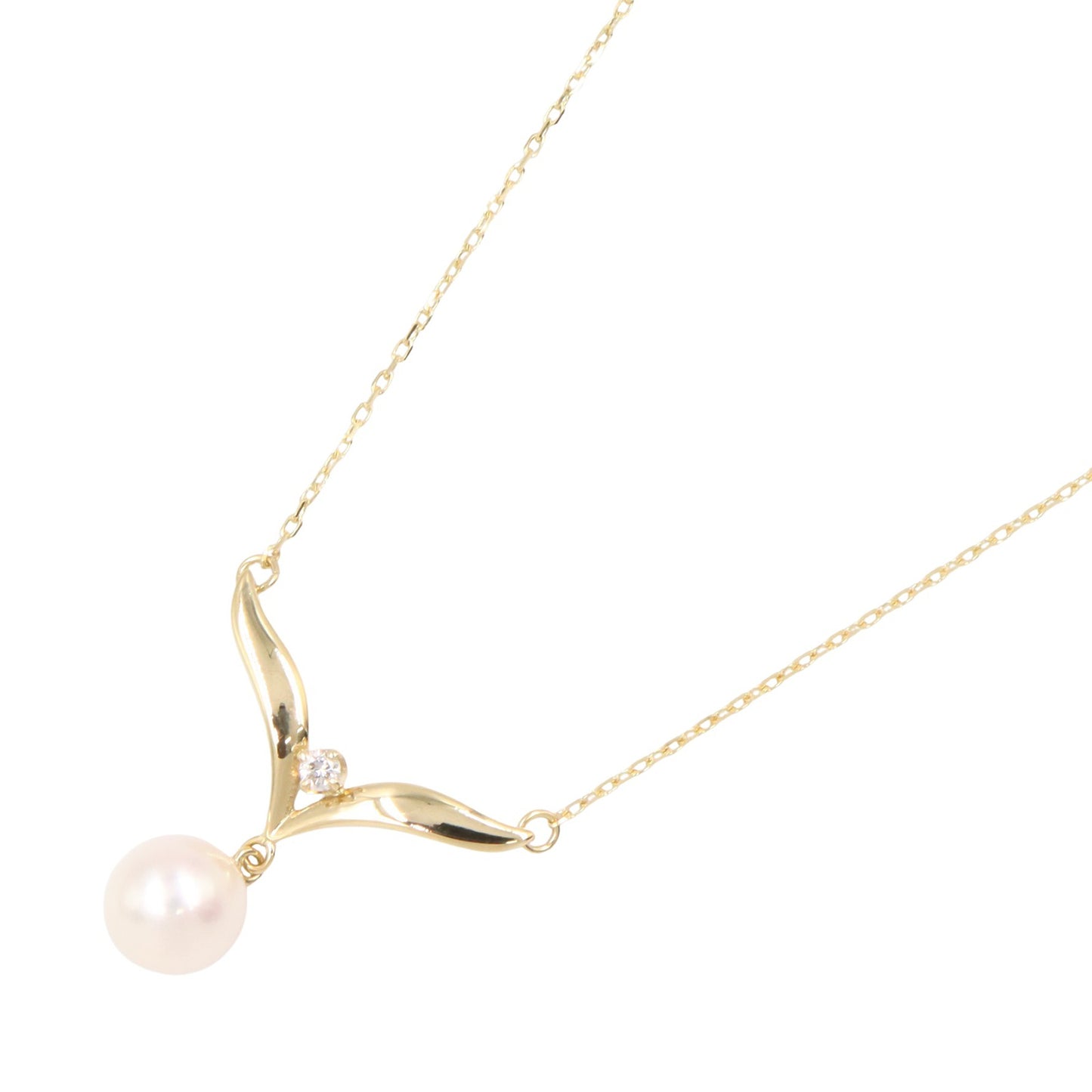 パール ネックレス ネックレス K18YG パール ダイヤモンド イエローゴールド ホワイト クリア ミキモト アクセサリー MIKIMOTO
