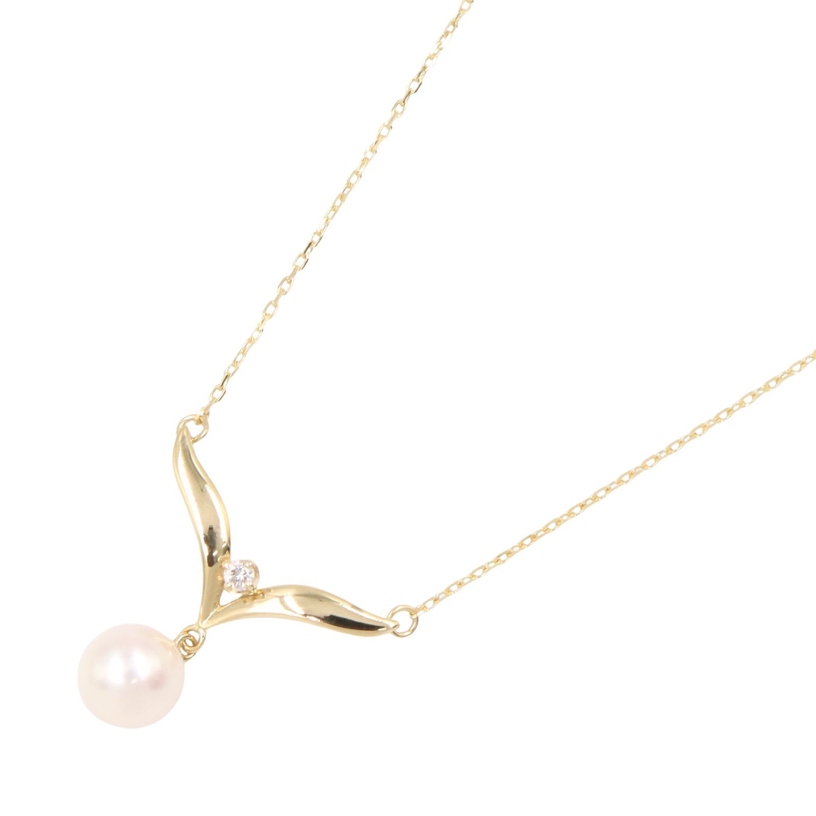 パール ネックレス ネックレス K18YG パール ダイヤモンド イエローゴールド ホワイト クリア ミキモト アクセサリー MIKIMOTO