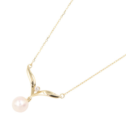 パール ネックレス ネックレス K18YG パール ダイヤモンド イエローゴールド ホワイト クリア ミキモト アクセサリー MIKIMOTO