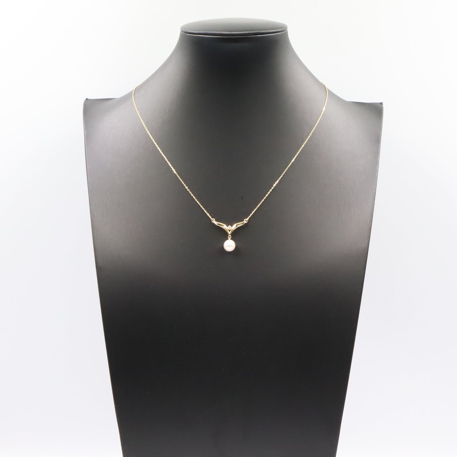 パール ネックレス ネックレス K18YG パール ダイヤモンド イエローゴールド ホワイト クリア ミキモト アクセサリー MIKIMOTO