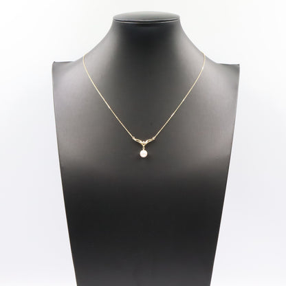 パール ネックレス ネックレス K18YG パール ダイヤモンド イエローゴールド ホワイト クリア ミキモト アクセサリー MIKIMOTO