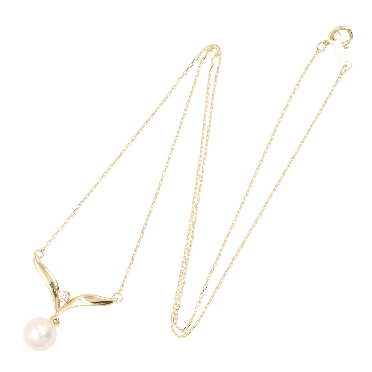パール ネックレス ネックレス K18YG パール ダイヤモンド イエローゴールド ホワイト クリア ミキモト アクセサリー MIKIMOTO