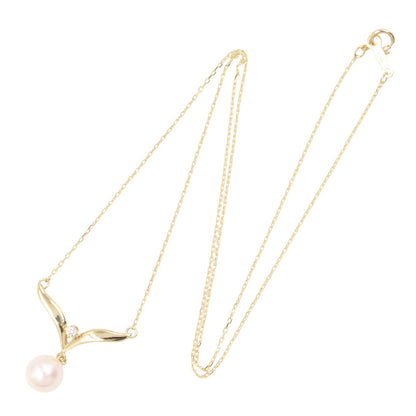 パール ネックレス ネックレス K18YG パール ダイヤモンド イエローゴールド ホワイト クリア ミキモト アクセサリー MIKIMOTO