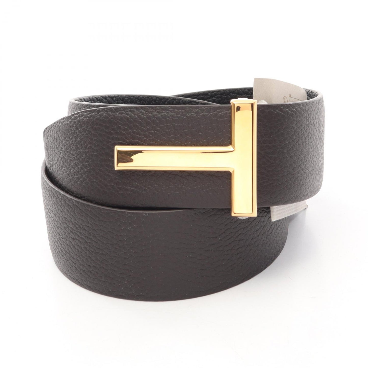 Tアイコン ゴールド金具 リバーシブル ベルト レザー ブラウン ブラック トムフォード 財布・小物 TOM FORD