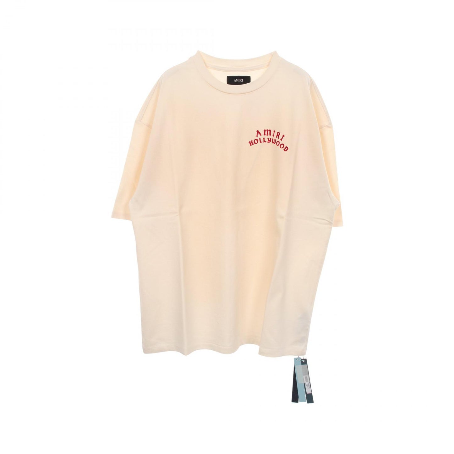 Oversize Hollywood バックロゴ 半袖Tシャツ コットン アイボリー レッド アミリ
