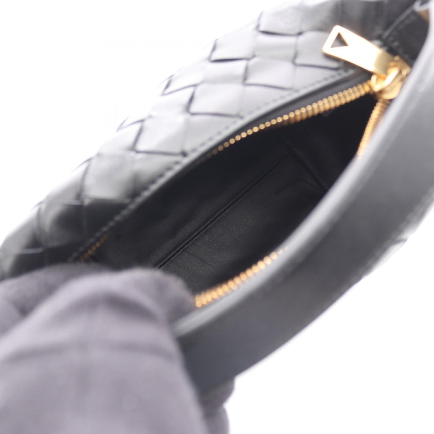 キャンディー ウォレス イントレチャート ハンドバッグ レザー ブラック ボッテガヴェネタ バッグ BOTTEGA VENETA