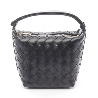 キャンディー ウォレス イントレチャート ハンドバッグ レザー ブラック ボッテガヴェネタ バッグ BOTTEGA VENETA