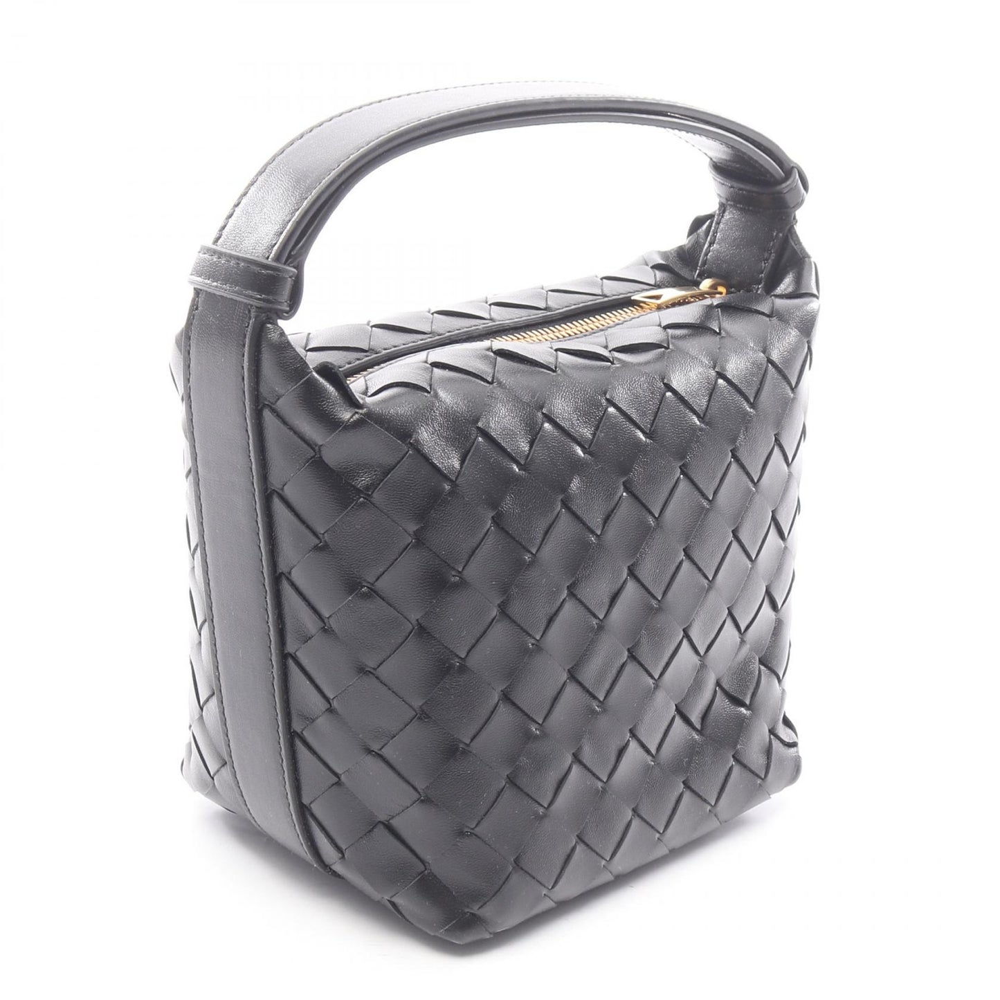 キャンディー ウォレス イントレチャート ハンドバッグ レザー ブラック ボッテガヴェネタ バッグ BOTTEGA VENETA