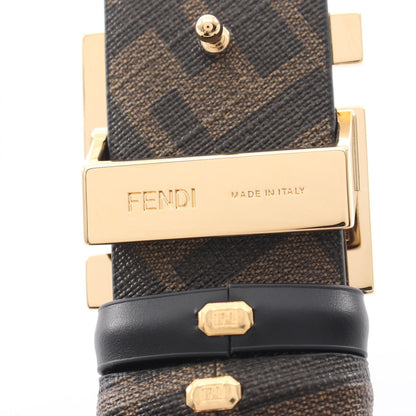 ラウンド FFベルトズッカ リバーシブル ベルト レザー PVC ブラック ブラウン フェンディ 財布・小物 FENDI