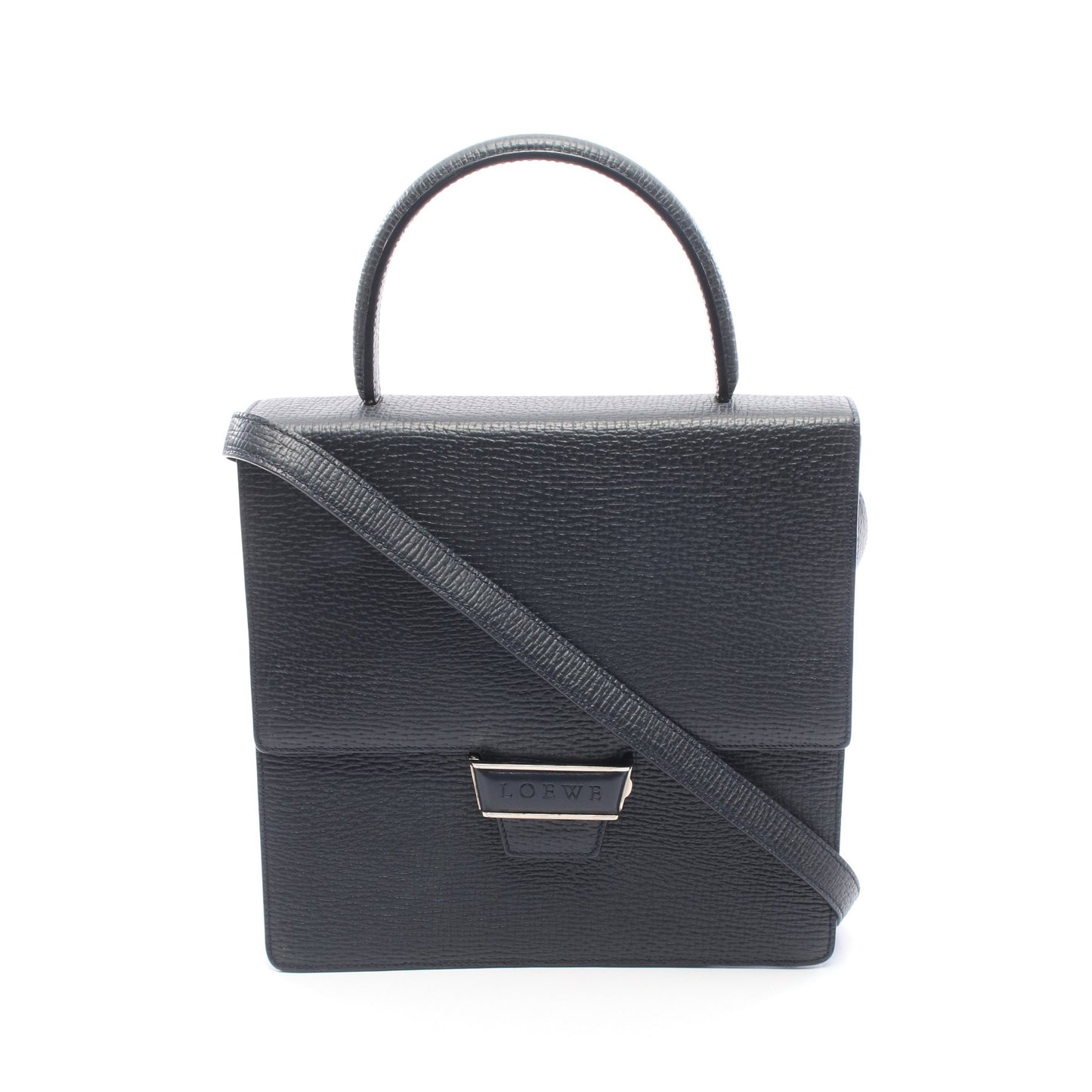 2WAY ハンドバッグ レザー ネイビー ロエベ バッグ LOEWE
