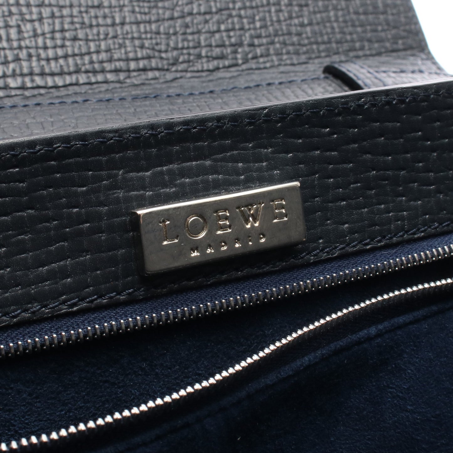 2WAY ハンドバッグ レザー ネイビー ロエベ バッグ LOEWE