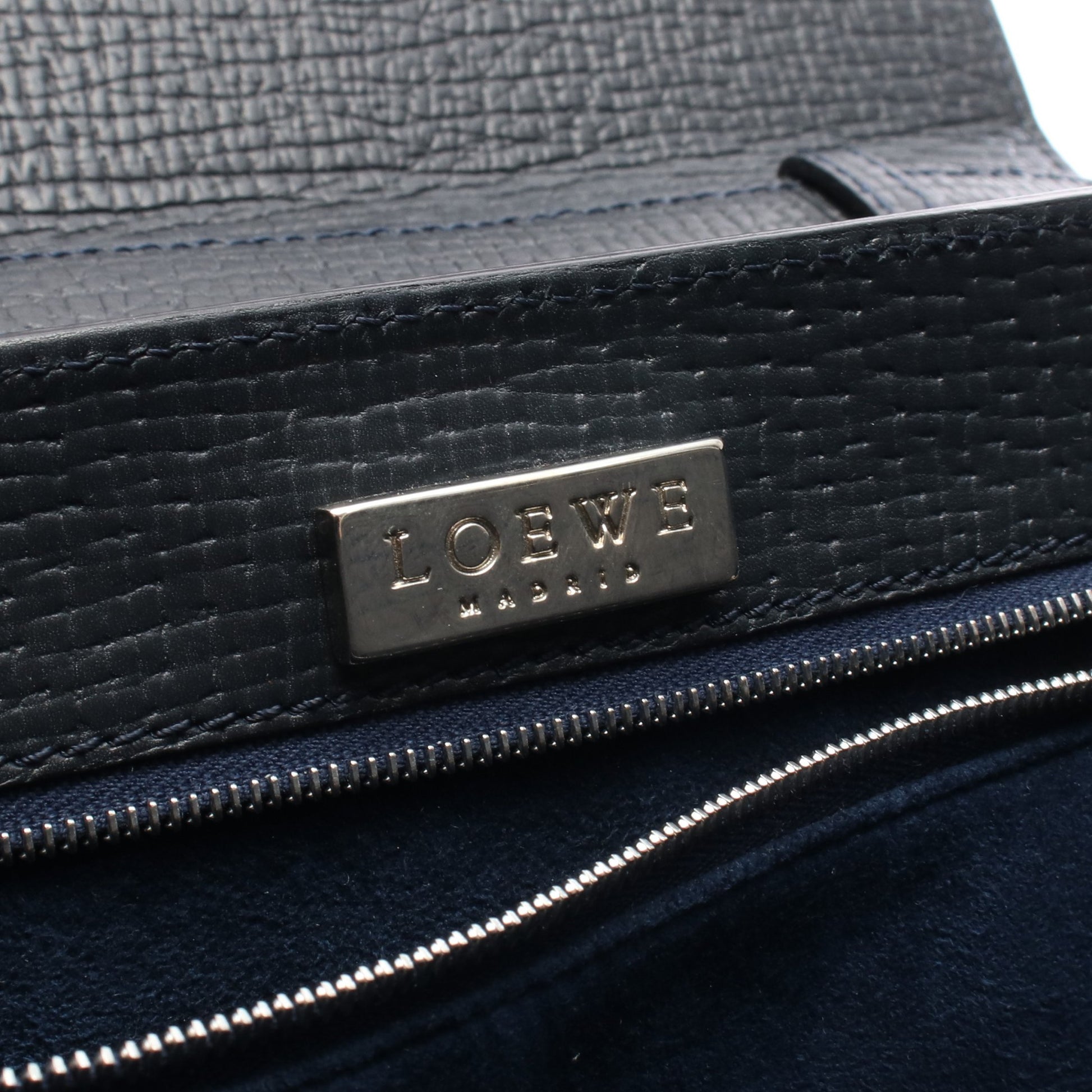 2WAY ハンドバッグ レザー ネイビー ロエベ バッグ LOEWE